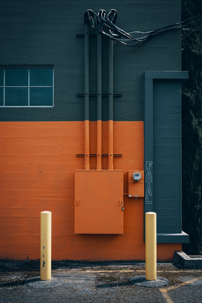 services-03 Colorful industrial building wall with cables and panels in Portland